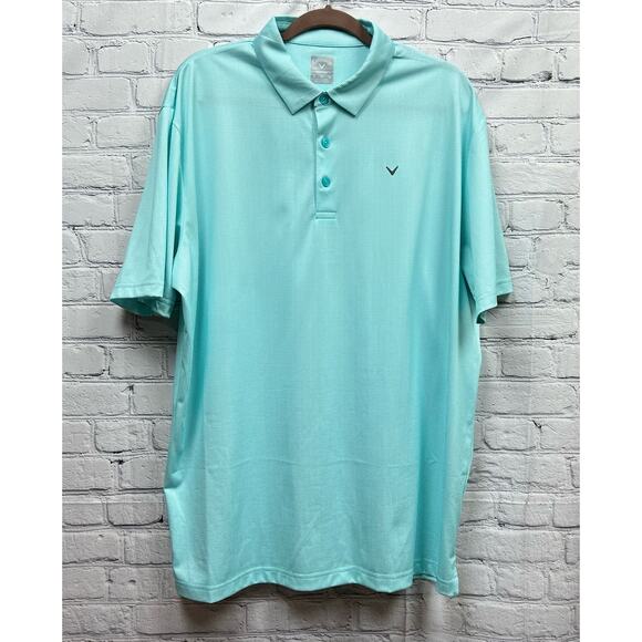 Callaway Golf Opti Dri Mens Blue Micro Stripe Polo Shirt Size XL - Picture 1 of 6